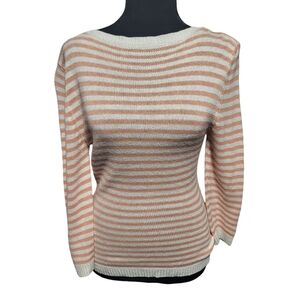 William Kasper Sweater Peach/White sz M